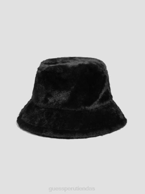 GUESS sombrero de pescador de piel sintética mujer 0P8X3805 piel de serpiente negra accesorio