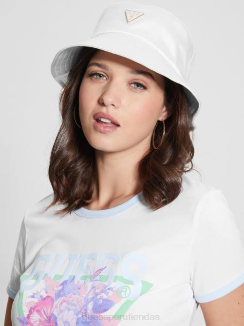 GUESS sombrero de pescador de satén mujer 0P8X3777 blanco multicolor accesorio