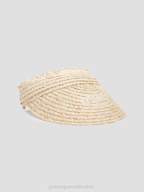 GUESS visera de paja lena mujer 0P8X3784 blanco accesorio