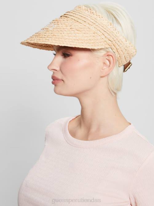 GUESS visera de paja lena mujer 0P8X3784 blanco accesorio