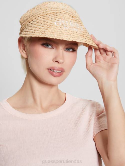 GUESS visera de paja lena mujer 0P8X3784 blanco accesorio