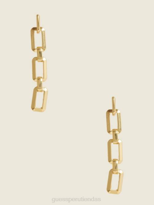 GUESS Arete colgante con eslabones chapado en oro de 14k mujer 0P8X3899 oro plateado accesorio