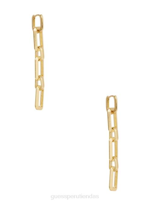 GUESS Arete colgante con eslabones chapado en oro de 14k mujer 0P8X3899 oro plateado accesorio