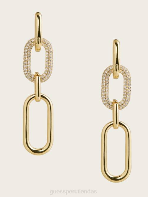 GUESS Arete con clip pavimentado en oro de 14k mujer 0P8X3864 oro plateado accesorio