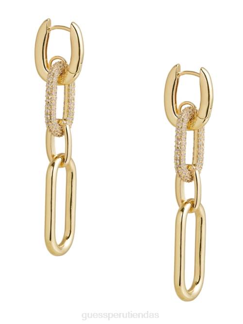 GUESS Arete con clip pavimentado en oro de 14k mujer 0P8X3864 oro plateado accesorio