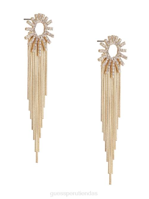 GUESS Arete con flecos en forma de rayos de sol chapado en oro de 14k mujer 0P8X3904 oro plateado accesorio