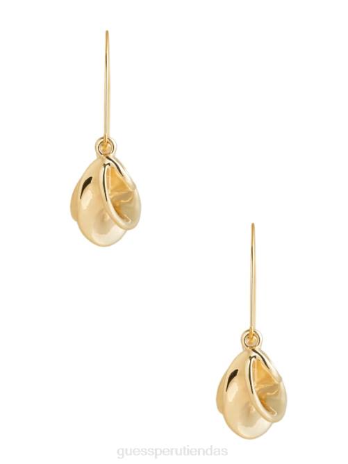 GUESS Arete tipo argolla con baño de oro de 14k mujer 0P8X3916 oro plateado accesorio