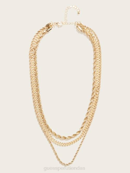 GUESS Collar en capas chapado en oro de 14k mujer 0P8X3895 oro plateado accesorio