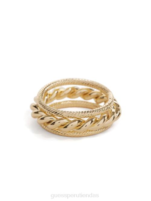 GUESS anillo trenzado en varios tonos mujer 0P8X3911 oro plateado accesorio