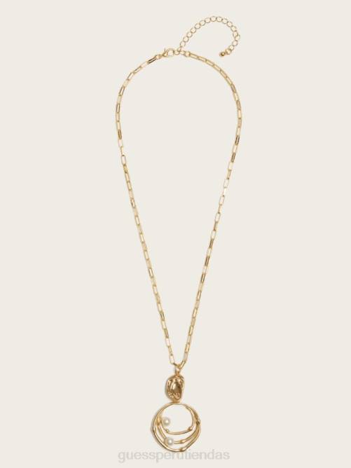 GUESS collar orbital de perlas mujer 0P8X3919 oro accesorio
