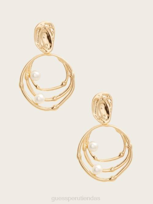 GUESS pendiente de aldaba orbital de perlas mujer 0P8X3860 oro accesorio