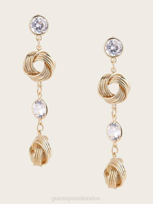 GUESS pendiente lineal con nudo de circonita cúbica mujer 0P8X3866 oro accesorio