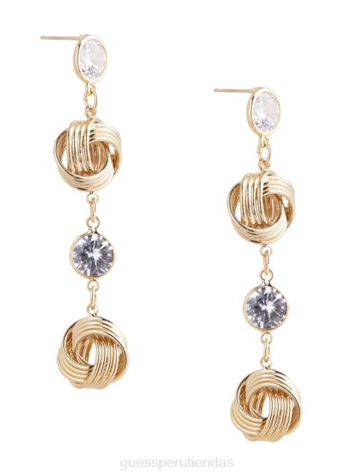 GUESS pendiente lineal con nudo de circonita cúbica mujer 0P8X3866 oro accesorio