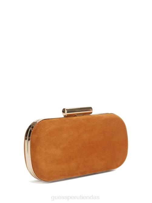 GUESS bolso de mano de cuero de gamuza mujer 0P8X3313 coñac bolsas