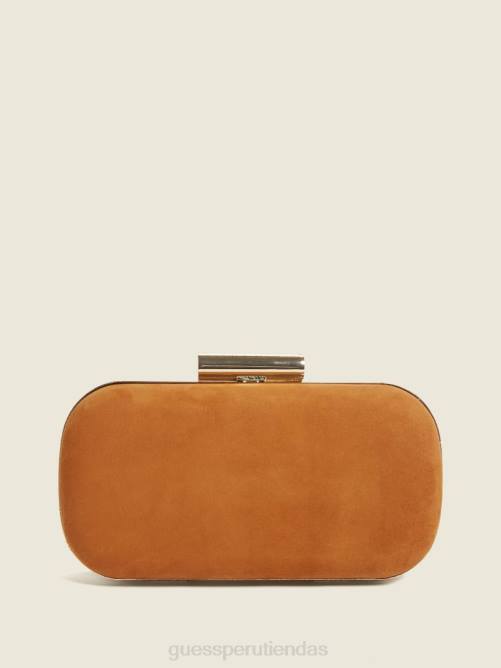GUESS bolso de mano de cuero de gamuza mujer 0P8X3313 coñac bolsas