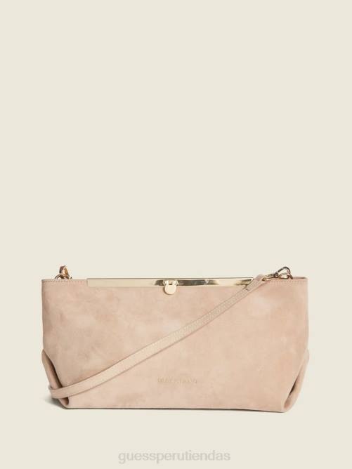 GUESS bolso de mano de piel de ante suave mujer 0P8X3314 gris pardo bolsas
