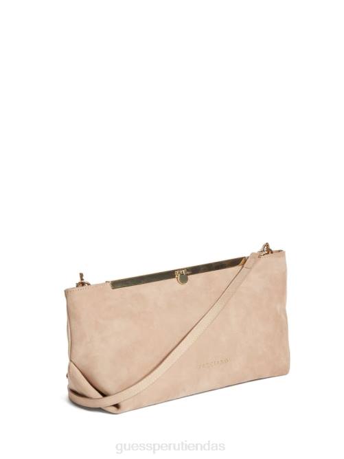 GUESS bolso de mano de piel de ante suave mujer 0P8X3314 gris pardo bolsas