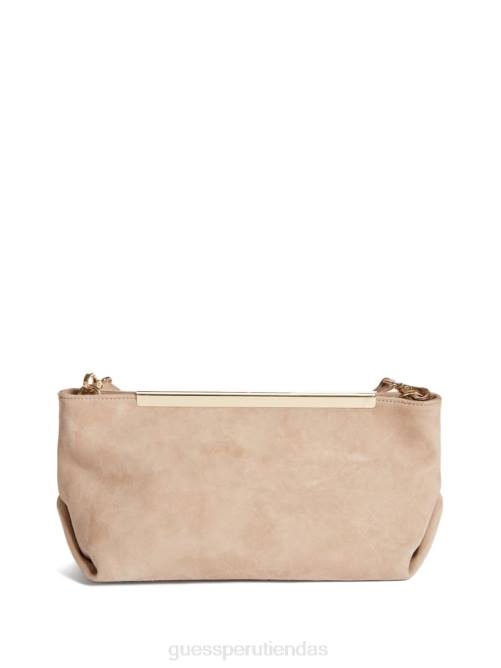 GUESS bolso de mano de piel de ante suave mujer 0P8X3314 gris pardo bolsas