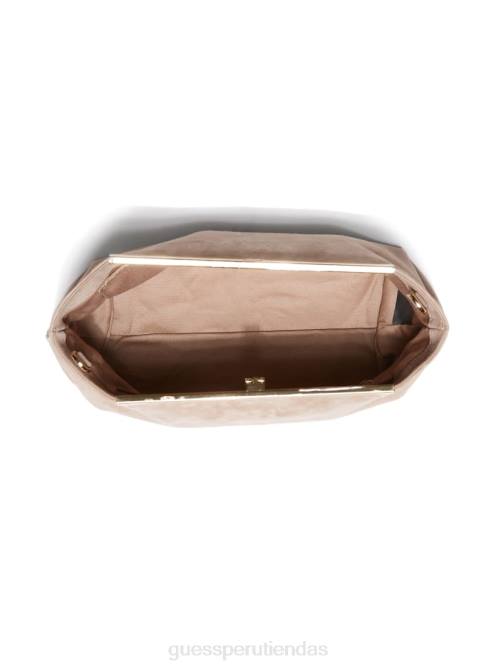 GUESS bolso de mano de piel de ante suave mujer 0P8X3314 gris pardo bolsas