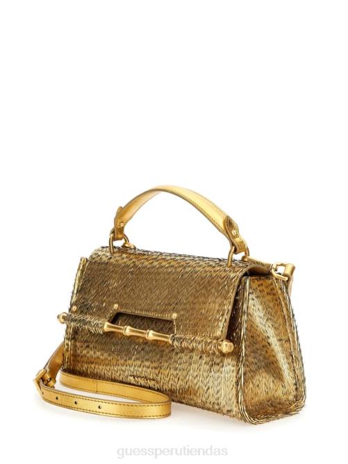 GUESS bolso satchel texturizado alia mujer 0P8X3273 oro plateado bolsas