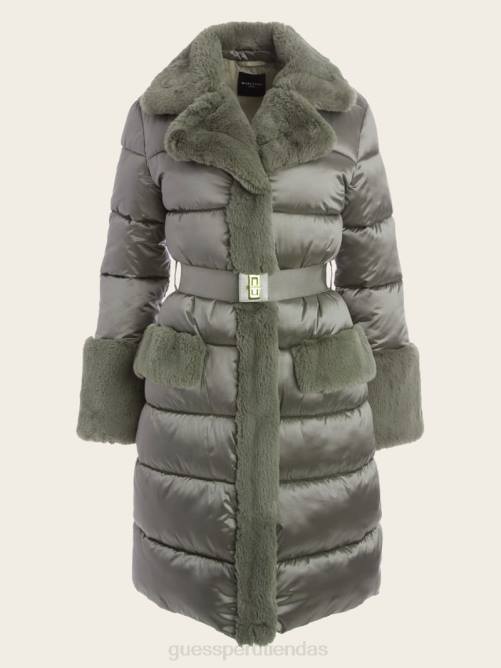 GUESS abrigo acolchado largo bessie mujer 0P8X1907 marrón general multi vestir