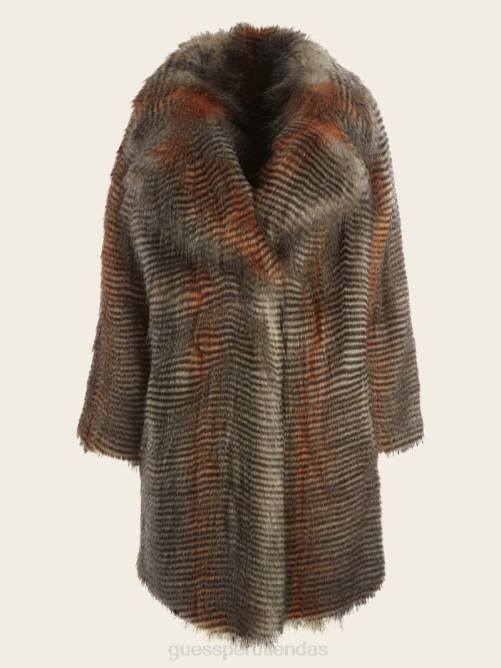 GUESS abrigo alexandra de piel sintética mujer 0P8X1860 piel microrayada vestir