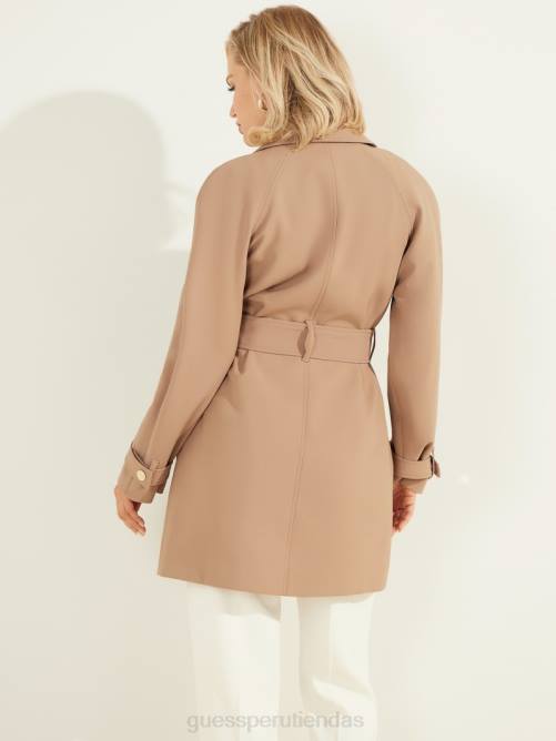 GUESS abrigo cruzado austin mujer 0P8X1956 shiitake marrón vestir