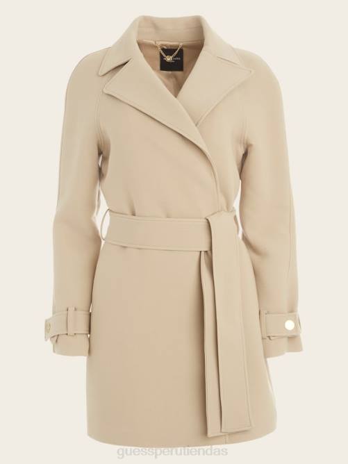 GUESS abrigo cruzado scarlett austin mujer 0P8X1813 siena natural vestir