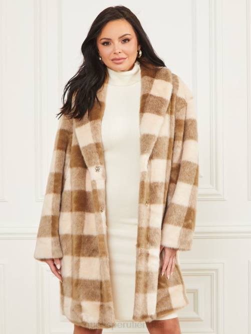 GUESS abrigo rochelle mujer 0P8X1897 tormenta del desierto y azúcar sw vestir
