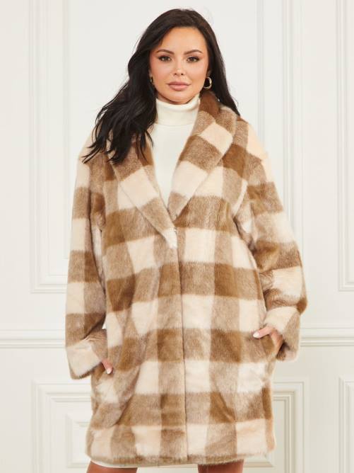 GUESS abrigo rochelle mujer 0P8X1897 tormenta del desierto y azúcar sw vestir