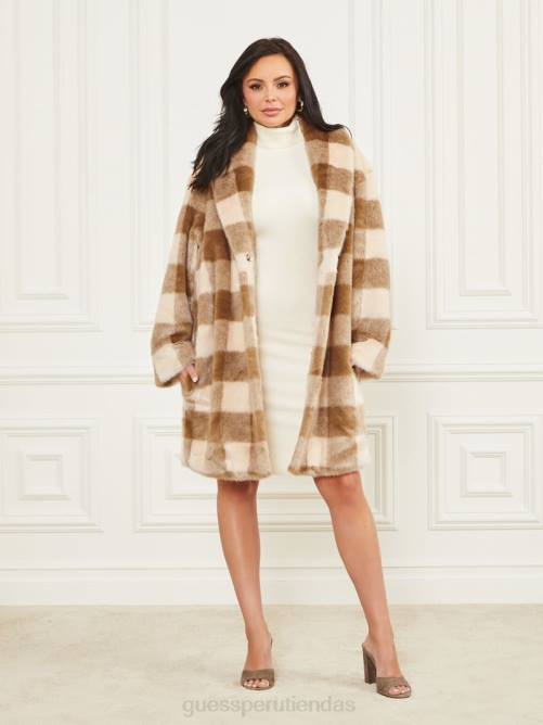 GUESS abrigo rochelle mujer 0P8X1897 tormenta del desierto y azúcar sw vestir