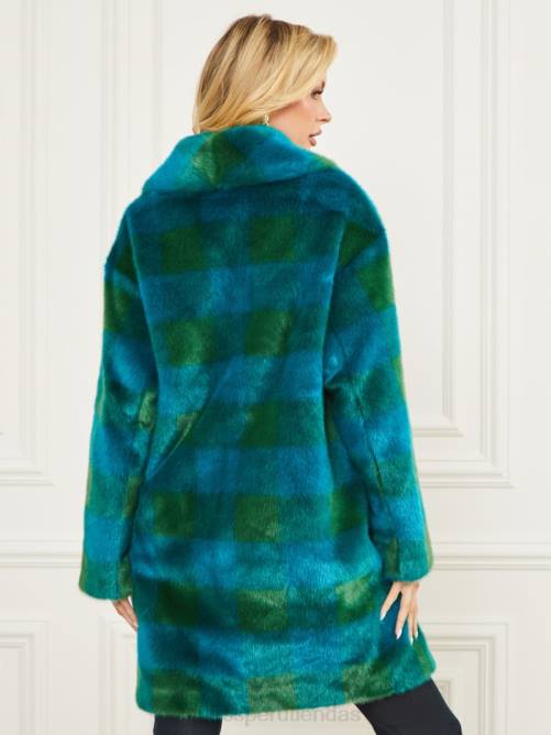 GUESS abrigo rochelle mujer 0P8X1911 verde y azul bermudas vestir