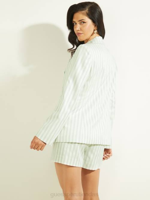 GUESS blazer a rayas martina mujer 0P8X1931 rayas del cielo pacífico vestir