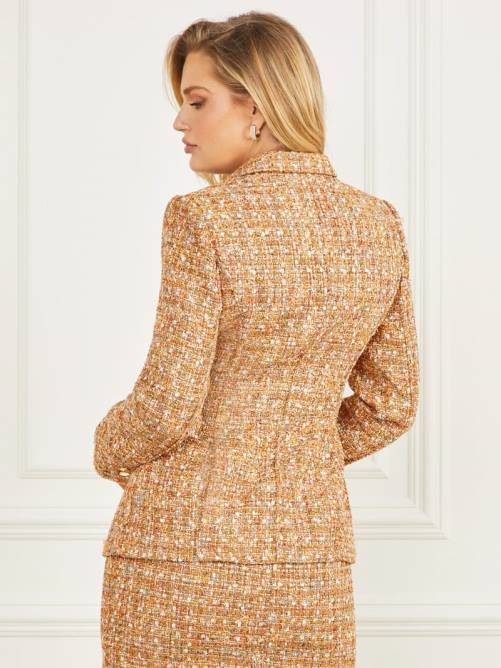 GUESS blazer angélica de tweed mujer 0P8X1970 tweed multicolor tallulah vestir