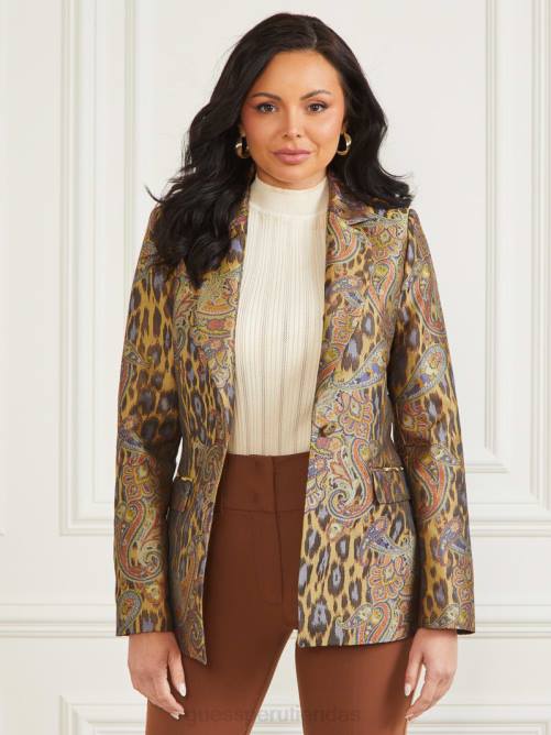 GUESS blazer con diseño de fénix en jacquard mujer 0P8X1878 jacquard ascendente del fénix vestir