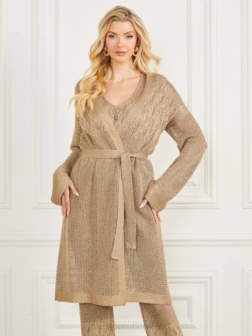 GUESS cárdigan tipo suéter largo whitney mujer 0P8X1807 pastel ingles multi vestir