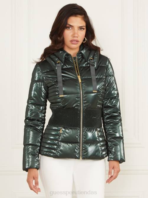 GUESS chaqueta acolchada annie mujer 0P8X1871 chenilla verde vestir