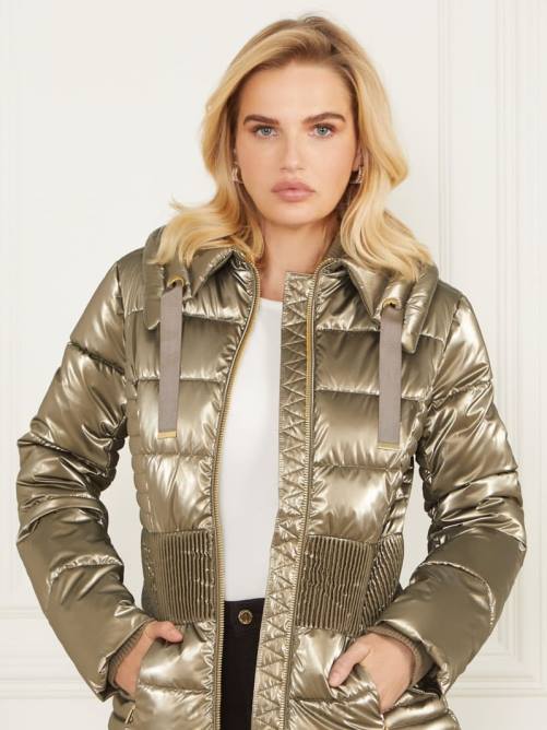 GUESS chaqueta acolchada annie mujer 0P8X1973 siena natural multi vestir