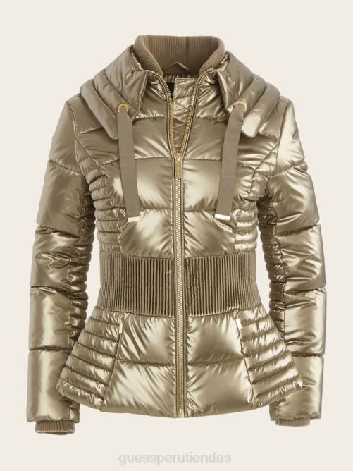GUESS chaqueta acolchada annie mujer 0P8X1973 siena natural multi vestir