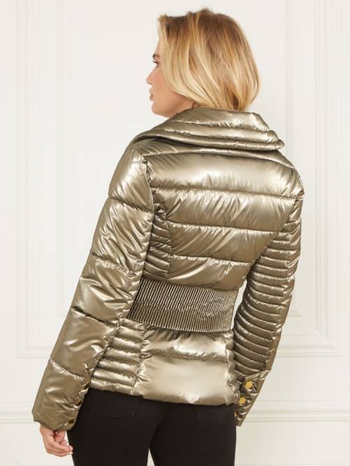 GUESS chaqueta acolchada annie mujer 0P8X1973 siena natural multi vestir