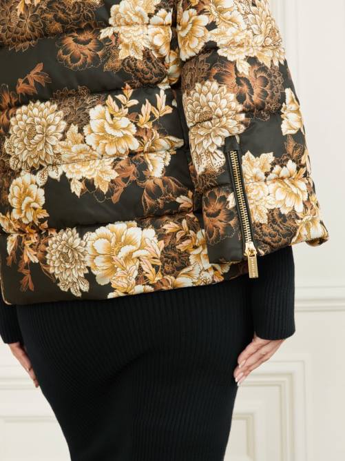 GUESS chaqueta acolchada sharon mujer 0P8X1946 después del estampado floral oscuro vestir