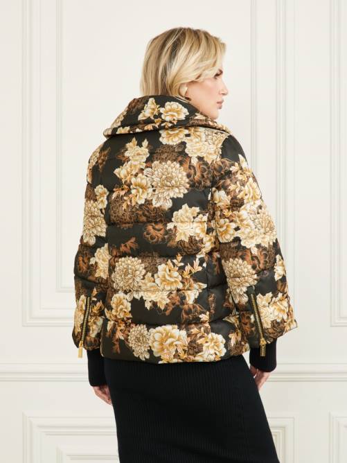 GUESS chaqueta acolchada sharon mujer 0P8X1946 después del estampado floral oscuro vestir