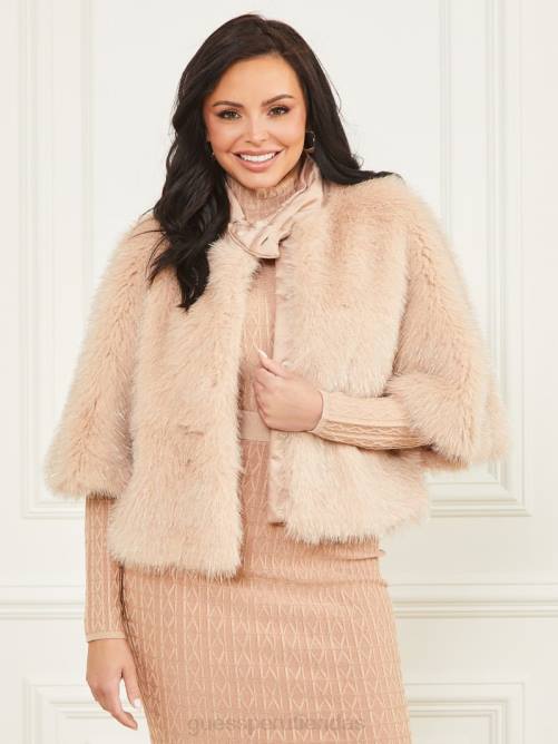 GUESS top ámbar de piel sintética mujer 0P8X1883 rosa pastel con l plateado vestir