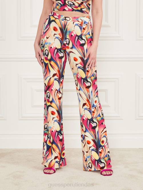 GUESS pantalón acampanado anís mujer 0P8X2082 impresión del país de las maravillas vestir
