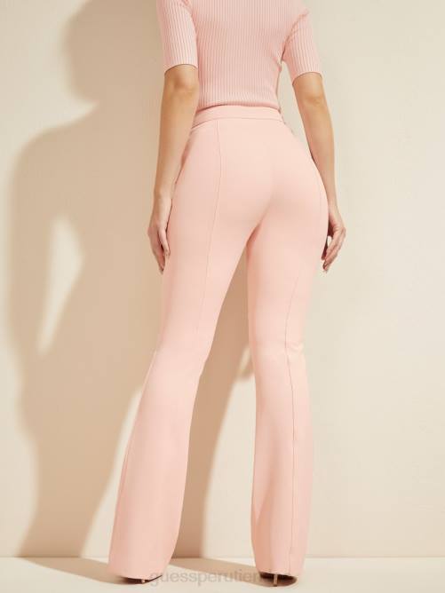 GUESS pantalón acampanado chloe mujer 0P8X2232 algodón rubor vestir