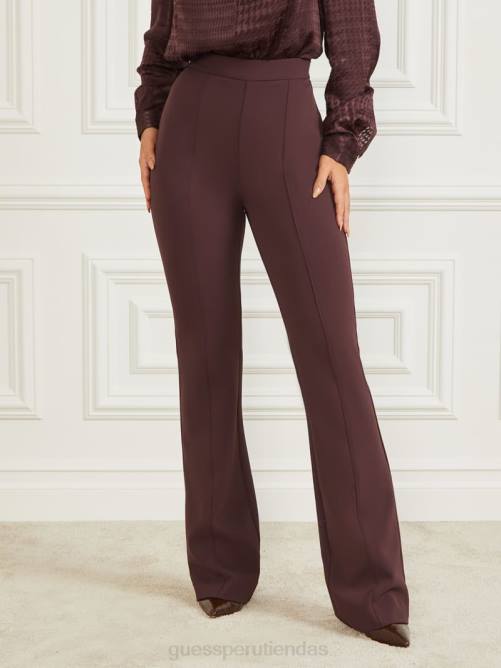 GUESS pantalón acampanado chloe mujer 0P8X2244 bourbon oscuro vestir