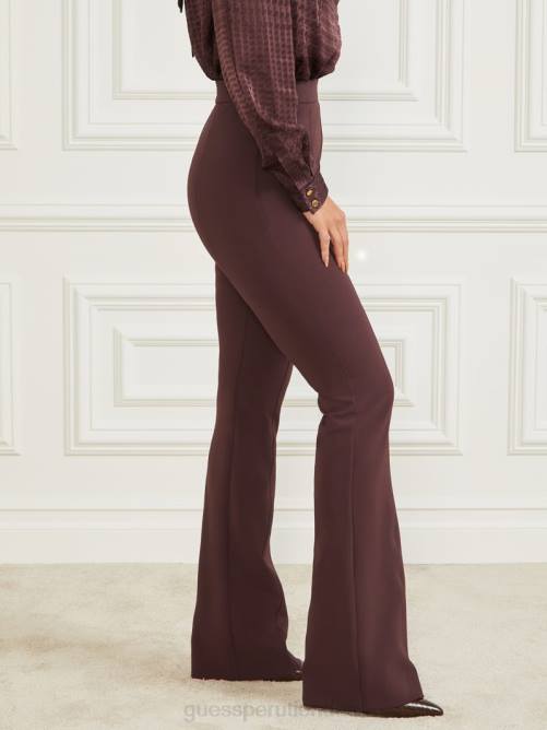 GUESS pantalón acampanado chloe mujer 0P8X2244 bourbon oscuro vestir