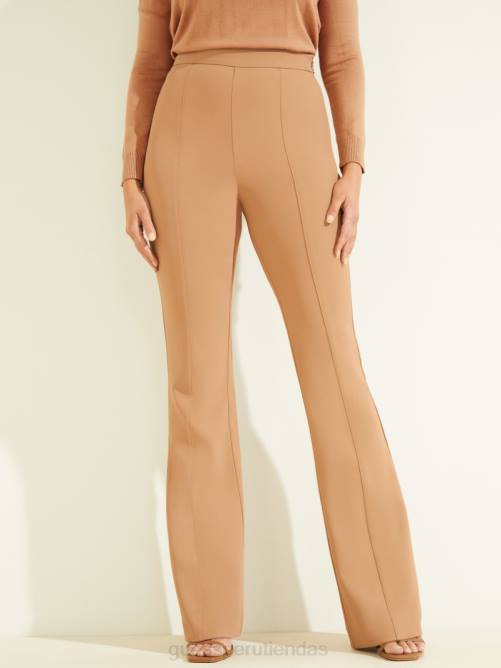 GUESS pantalón acampanado chloe mujer 0P8X2271 shiitake marrón vestir
