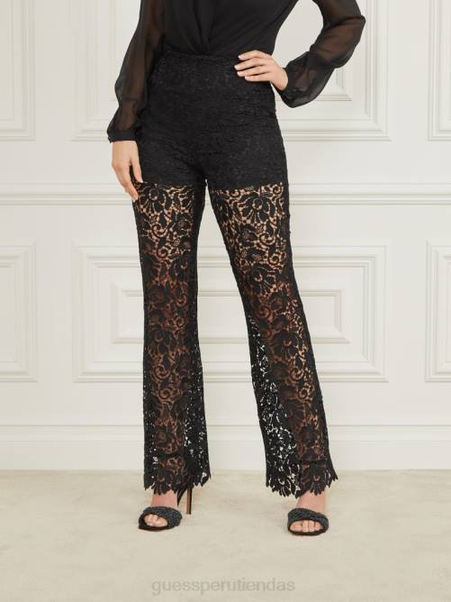 GUESS pantalón de encaje prímula mujer 0P8X2061 negro vestir