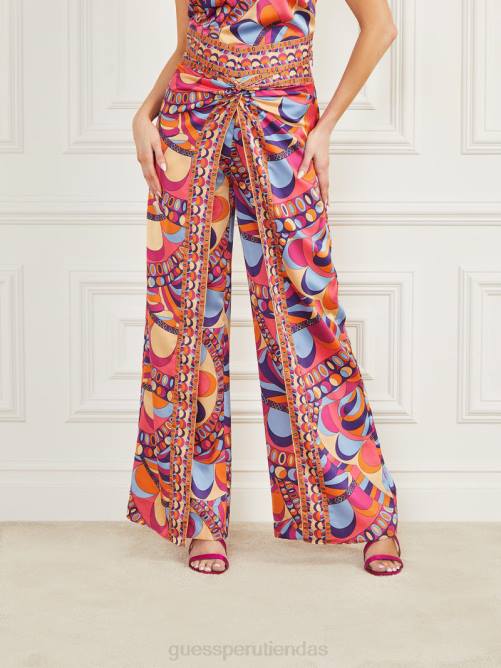 GUESS pantalón gypset mujer 0P8X2116 impresión de tulum vestir